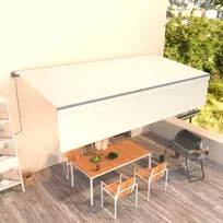 Automatiniu būdu ištraukiama markizė su uždanga, kreminė, 6x3m