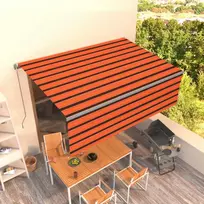 Rankiniu būdu ištraukiama markizė, oranžinė ir ruda, 4,5x3m