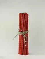 Salamina Suktos bičių vaško žvakės Raudonos spalvos 30 vnt. 0,9x25 cm