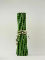 Salamina Suktos bičių važko žvakės Žalios spalvos 45 vnt. 0,9x25 cm.