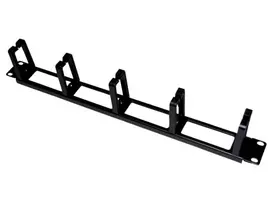 Alantec PK048 1U 19" kabelių laikiklis su šlifuotu tarpikliu, 5 plastikiniai laikikliai