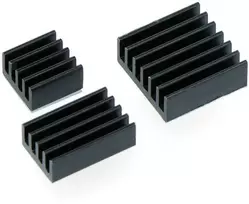 Oem Radiatorių rinkinys, skirtas Raspberry Pi - juodas su šilumos perdavimo juosta - 3 vnt