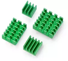 Oem Radiatorių rinkinys, skirtas Raspberry Pi - su šilumos perdavimo juosta - žali - 4 vnt