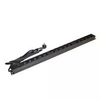 Vertikali maitinimo juostelė 230V - 15 lizdų (E tipas - CEE 7/5), su LED jungikliu, laidas 1,8 m CEE 7/7 ALANTEC