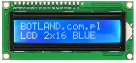LCD ekranas 2x16 simbolių mėlynas su jungtimis - justPi