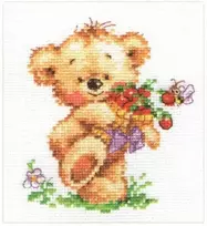 Alisa Siuvinėjimo rinkinys "Meškiukas su bitute" 0-71 (11x12 cm)