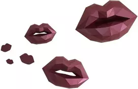 Beldizart WIZARDI 3D popieriaus maketo rinkinys Kisses PP-1LIP-Raudonas