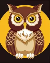 Wizardi Tapybos pagal skaičius rinkinys: Owl 16.5x13 cm MINI015