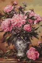 luca S Petit Point rinkinys "Bijūnų vaza" SG543
