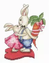 Bunnies Love And Carrots SANZ-38 - siuvinėjimo rinkinys iš Andriana