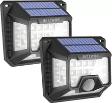 Sieninis šviestuvas Blitzwolf Išorinė Somoreal LED saulės lempa SM-OLT3 su prieblandos ir judesio jutikliu 1200mAh 2vnt