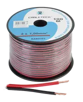 Cabletech Kabelis CCA 2x1.0mm 1m - juoda raudona