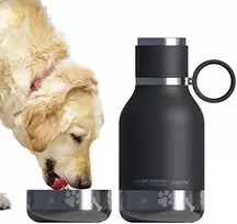 Asobu - Dog Bowl - nerūdijančio plieno butelis su dubenėliu šuniui 1 litras juodas