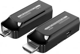 EFB Elektronik Techly USB-C auf HDMI 4k 120Hz Extenderüber Cat.6/6A/7-Kabel 60m - Kabel - Digital/Daten