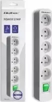 QOLTEC 50290 Maitinimo juosta 5 kištukiniai lizdai 1,8m Baltas-pilkas