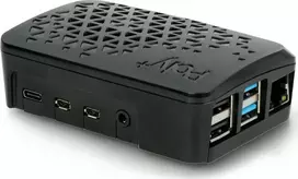 Dėklas skirtas Raspberry Pi 4B - Argon Poly + su mini ventiliatoriumi - juodas