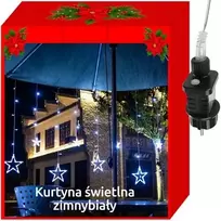Iso Trade 138 LED girlianda užuolaida - varvekliai šaltai baltos spalvos