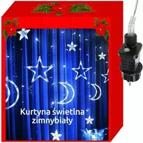 Iso Trade 138 LED girlianda užuolaida - varvekliai šaltai baltos spalvos
