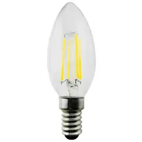 Żarówka „Maclean“ LED lemputė su gijomis E14, 6 W, 230 V, šiltai balta, 3000 K, 806 lm, „Retro Edison“ dekoratyvinė žvakė C35, MCE286