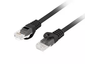 LANBERG Patchcord cat.6 UTP LSZH CU 1.5m juodas Fluke passed