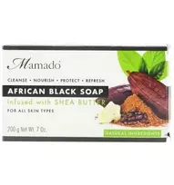 MAMADO Juodasis Afrikos muilas su taukmedžiu, 200 g
