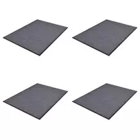 Durų kilimėliai, 4 vnt., pilkos spalvos, 90x60cm, PVC