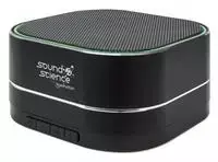 MANHATTAN Sound Science Metallic LED Bluetooth-kolonėlė Bluetooth 5.0 Mikrofonas Bedienelemente FM-Radio MicroSD-Slot juodas