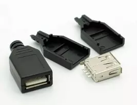 Oem USB tipo A lizdas - su dangteliu - montuojamas ant laido - lizdas