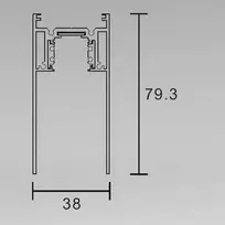 Pakabinamas šviestuvas KING Magnetinis bėgelis paviršinis / pakabinamas baltas S35 3000mm