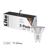 Lite Bulb Moments Lite Bulb Moments Smart Bulb, GU10, 4,5W taškinė lemputė, RGB + W2700K, 3 pakuotės