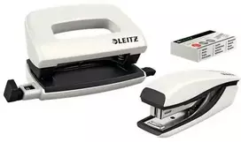 Stapler Leitz mini WOW baltas smeigtukas ir puncher