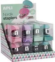 Stapler Apli APLI Nordik Stapler, Soft Touch, 30 kortų, smeigtukai, pastelinių spalvų derinys