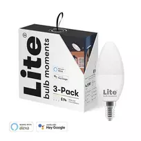 Lite bulb moments – baltas ir spalvotas atmosfera (RGB) E14 lemputė – 3 pakuotės