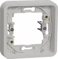 Schneider Electric Mureva Styl 1x įleidžiamas pagrindas su tvirtinimo žnyplėmis, baltas MUR39108