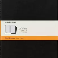 Užrašų knygutė Moleskine Cahier 19x25cm, linijomis, minkštu viršeliu, juodos spalvos, 3 vnt