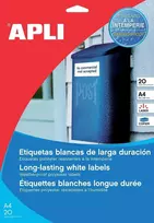Lipnios etiketės Apli, A4, 70x37mm, 24 etiketės lape, matinės, 20 lapų, skaidrios