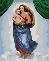 Ideyka Tapyba pagal numerius - Madona Sistine 40x50cm