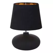 STALINĖ LEMPA SU JUODU KERAMINIU PAGRINDU 21X30 CM IR ŠVIESTUVU JUODA-AUKSINĖ