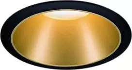 Paulmann Cole Coin įmontuotas šviestuvas 3 krypčių pritemdomas LED 1x6,5W 2700K 230V Juodas/Auksinis kilimėlis/Plastikas