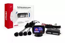 Parkavimo pagalbos sistema LED-GRAF, 4 juodi jutikliai 22 mm AMIO-01562