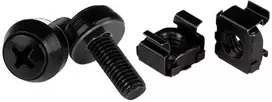 StarTech M6 x 12mm sraigtinis rinkinys / poveržlės / veržlės - 50kpl. Juodieji (CABSCRWM6B)