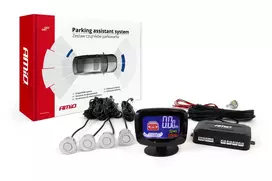 Parkavimo pagalbos sistema LED-GRAF, 4 sidabro spalvos jutikliai 22 mm AMIO-01561