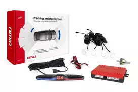 Parkavimo pagalbos sistema MAX LED, 4 balti jutikliai 22 mm AMIO-02289
