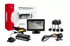 Amio Parkavimo pagalbos sistema TFT01 4,3" su HD 315 LED kamera, 4 juodi jutikliai GOLD 18 mm