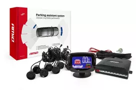 Parkavimo pagalbos sistema LED-GRAF, 8 juodi jutikliai 22 mm AMIO-01559