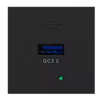Orno NOEN USBQ, 45x45 mm modulinis prievadas su USB greito įkrovimo įkrovikliu 3A/5V; 2A/9V; 1.5A/12V, juodas