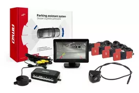 Amio Parkavimo pagalbos sistema TFT01 4,3" su HD-310 kamera, 4 juodi jutikliai, vidinis montavimas