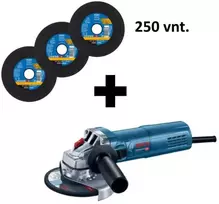 Metalo pjovimo diskų rinkinys PFERD EHT Ø125x1,0mm A60 P PSF-INOX su priedu