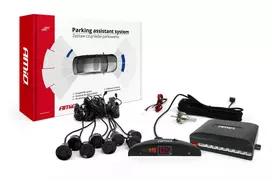 Parkavimo pagalbos sistema LED, 8 juodi jutikliai 22 cm AMIO-01560