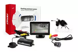 Amio Parkavimo pagalbos sistema TFT01 4,3" su HD-307-IR kamera, 4 balti jutikliai 22 mm